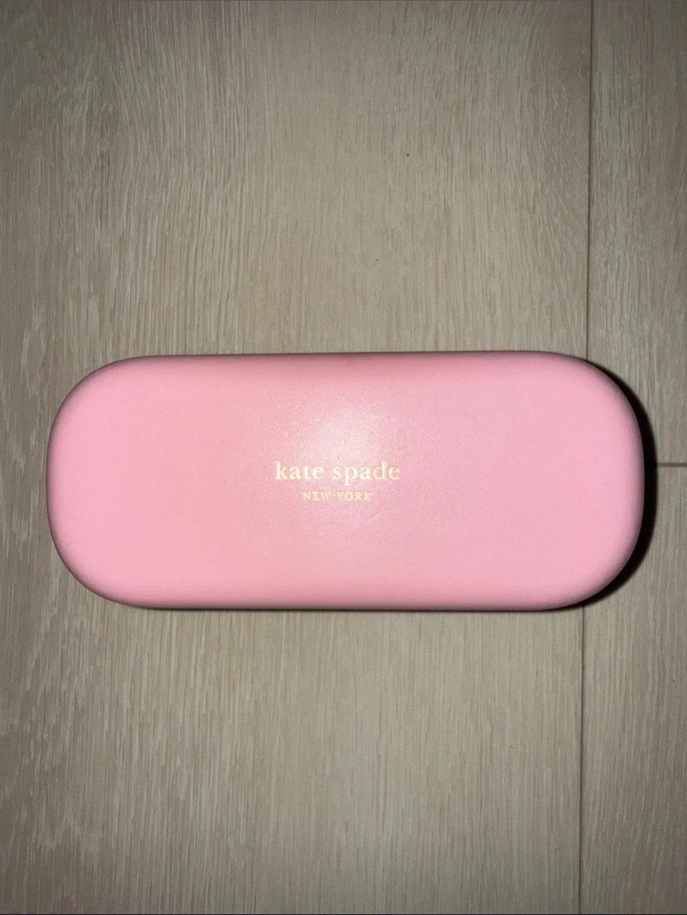 ✨kate spade Pink and Green Eyewear Case with Gold Accents